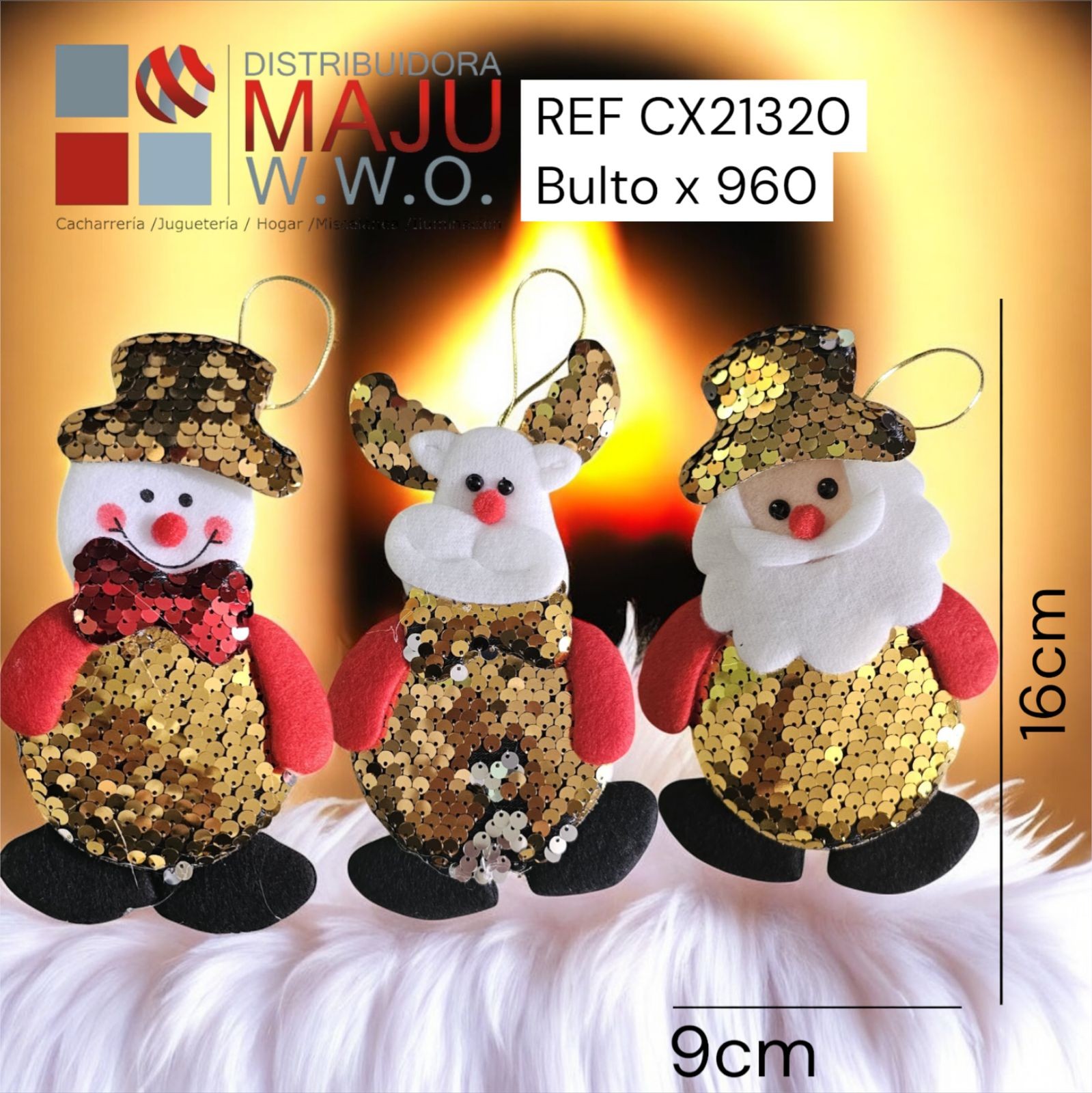 Decoracion Navideña Santa, Snowman, Reno Y