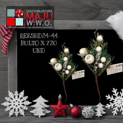 Pin Navideño Frutos Blancos Con Espiral X