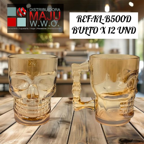 Jarro Cervecero Calavera Tornasol Dorado