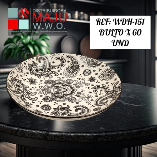 Plato Ceramico Redondo Para Sopa Con Manda