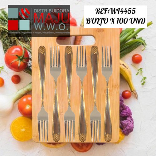 Tenedor Plateado Con Diseño Romboide 6Pcs
