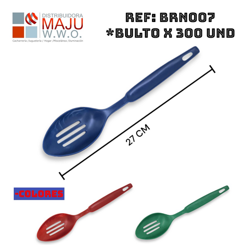 Cuchara Ranurada Plastica Colores
