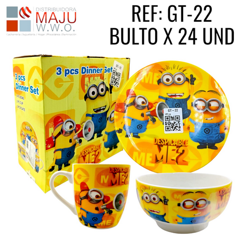 Gt-22 Vajilla Personaje Plato Pocillo Y Taza {Do85