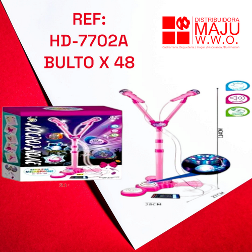 Dos Microfonos Infantiles Con Luces Y Mp3