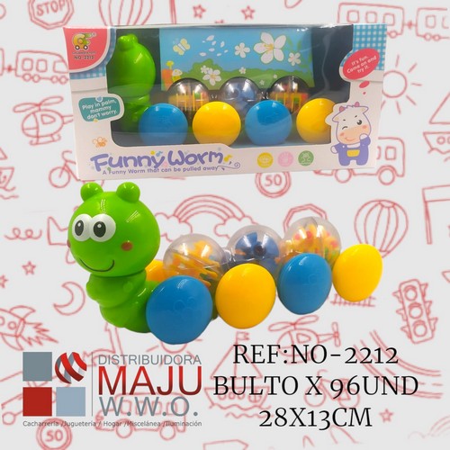 No-2212 Sonajero Para Niños Oruga Didactica 28X13C