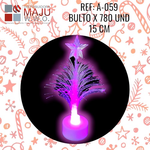 A-059 Arbol Led Y Fibra Navideño Para Escritorio C