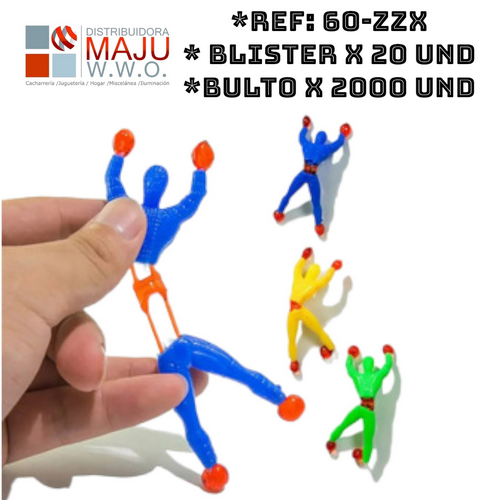 Hombre Araña Pegajoso En Blister X20Pcs Col