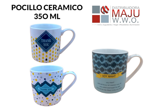 Pocillo Ceramico De 350Ml Y 276G Mensaje Grac