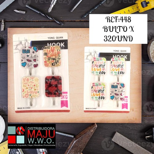 Ganchos Para Pared Con Adhesivo Blister X 4Pcs