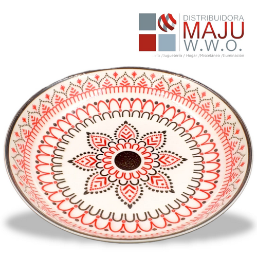 Plato Ceramico Hondo Mandala Moderno De 20.