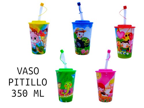 Vaso Pitillo Retractil Meidano Dibujos Infa