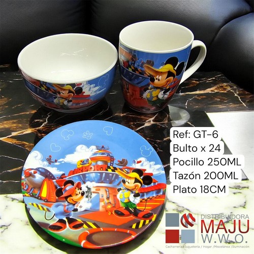 Set 3 Vajilla Infantil Mickey Y Minnie 250Ml-