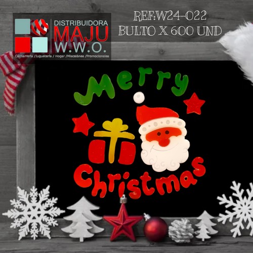 Sticker Navidad Santa Copos Mensaje 25Cm