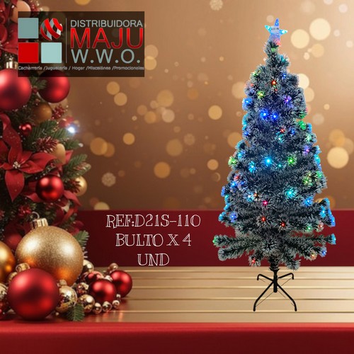 Arbol Navidad Fibra Y Luz Punta Blanca 15