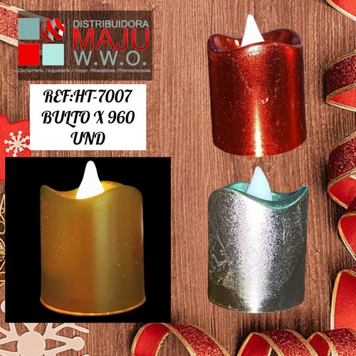 Vela Led Colores Metalizados X12Pcs