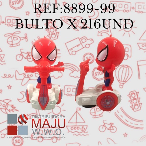 Mu035/8899-99 Heroe Araña En Caja Con Patineta Luz