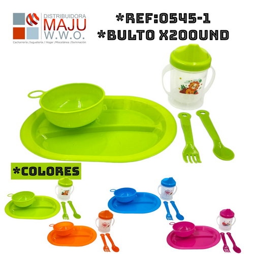 Set Para Bebes Bandeja Ovalada + Tetero+Cub