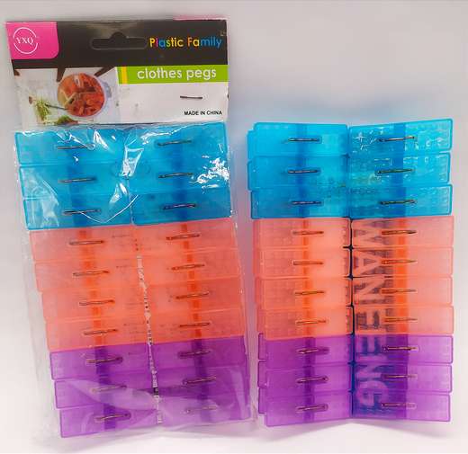 Pinza De Ropa X 20 Translucidas