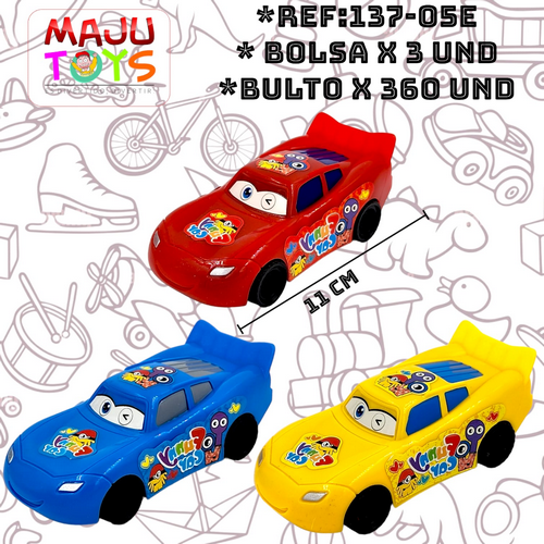 Carros Divertidos En Colores Bolsa X3 Pcs