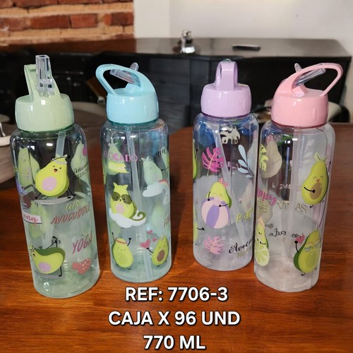 Botilo 770 Ml Redondo Decoracion Aguacates