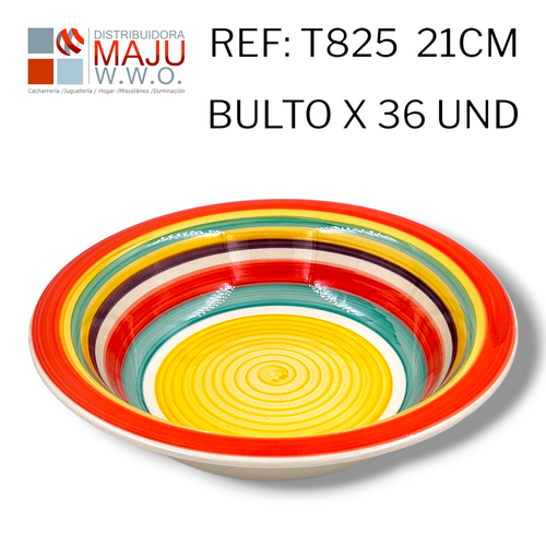 Plato Hondo Ceramico Grande De 8.25 Pulgadas