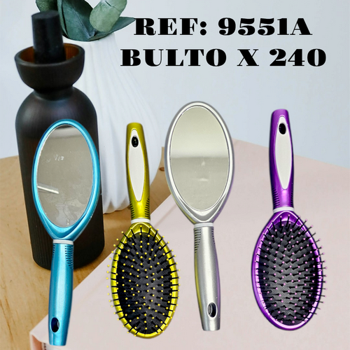 Peine De Cabello Con Espejo Cabeza Redonda