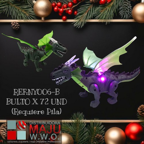 Dinosaurio Alas Color Con Luz Y Sonido(Req