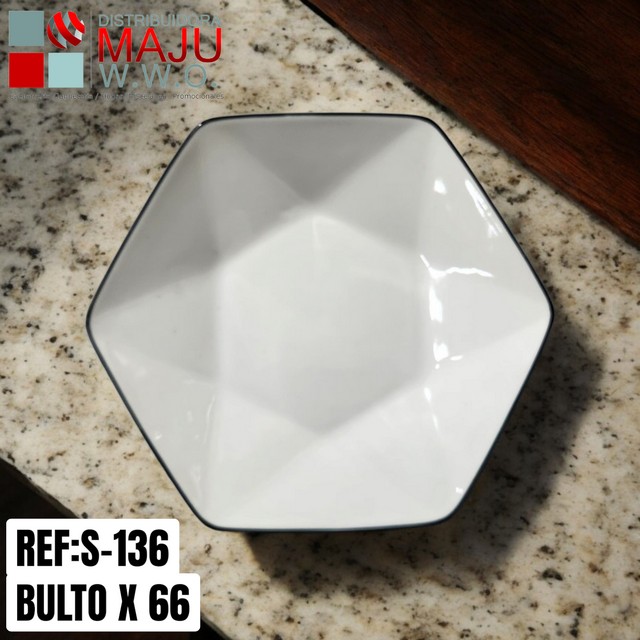 Plato Ceramico De 9 Pulgadas Color Blanco Bo