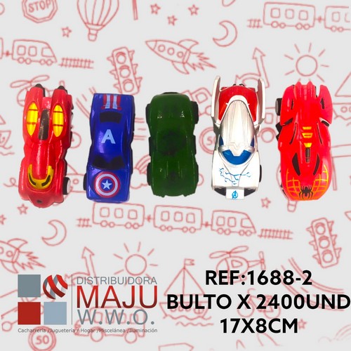 1688-2 Set De 5 Carros De Superheroes Para Niños 1