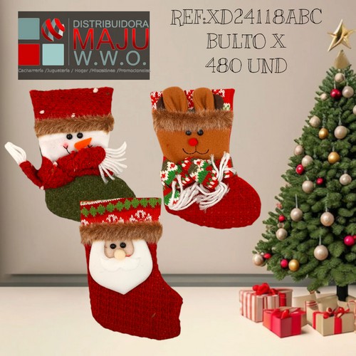 Botas Navideñas Con Personajes De 19Cm