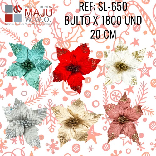 Pin Navideño Flor Clasica Colores Modernos