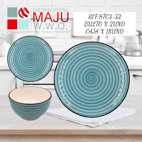 Vajilla De 18 Pcs 6 Puestos Color (Azul) P