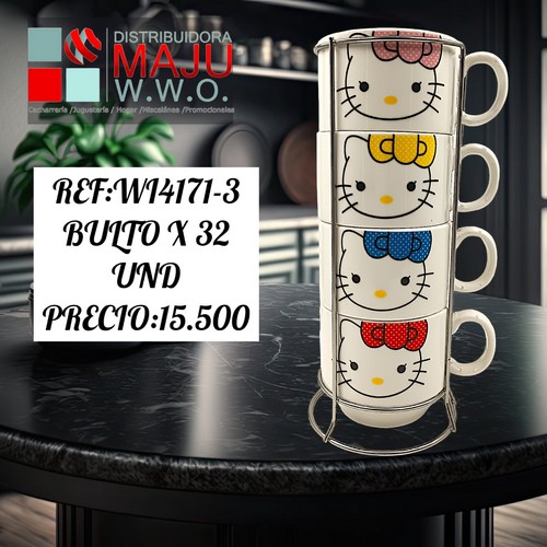 Setde Pocillo X 4 Gaticos 200Ml