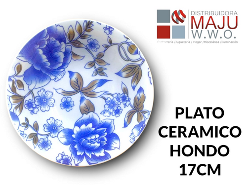 Plato Ceramico Floral Hondo De 17.5X5.8