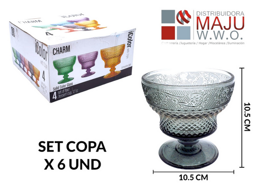 Copa De Vino En Vidrio Caja X 4Pcs Tipo Cali