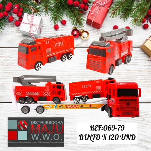 Tractomula Niñera Con Camiones Bomberos