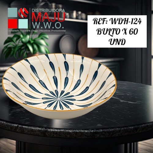 Plato Ceramico Redondo Para Sopa Con Gotas