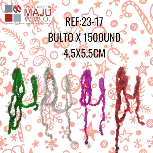 23-17 Guirnalda Navidad Metalizada Colores De 4.5M