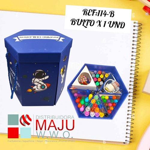Set De Arte Hexagonal Azul