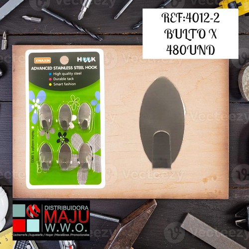 Ganchos Para Pared Con Adhesivo Blister X 6