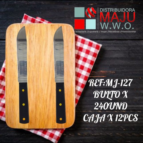 Cuchillo De Cocina Mango Negro Caja X 12Pcs