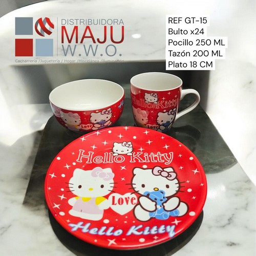 Set 3 Vajilla Infantil Hello Kitty 250Ml-200