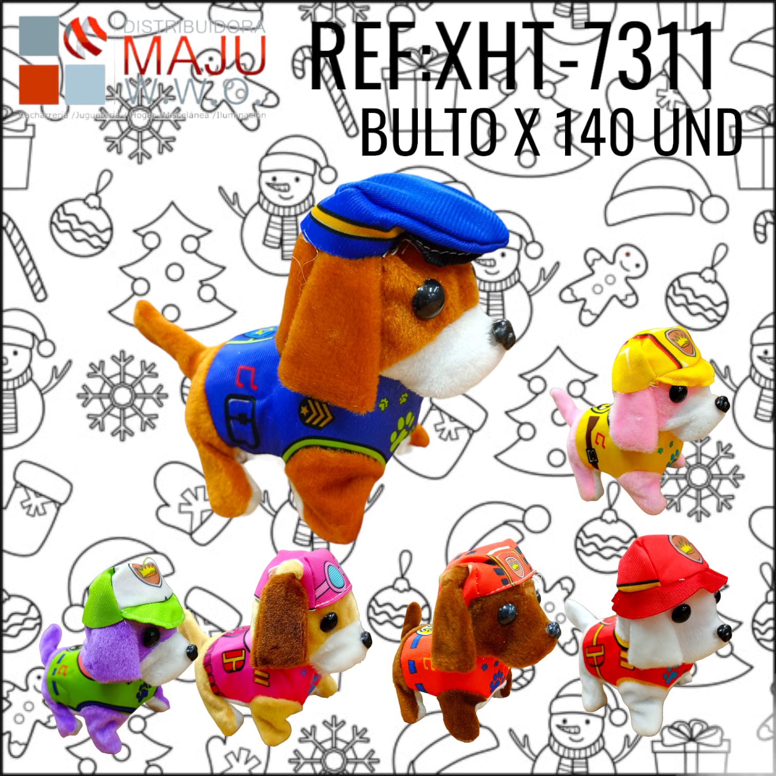Xht-7311 Perro Saltarin Con Disfraces Varios 6X12C