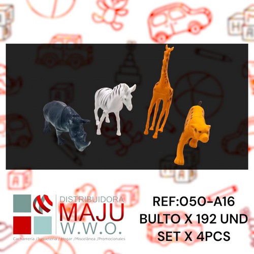 Animales Salvajes En Bolsa X4Pcs Rinoceron