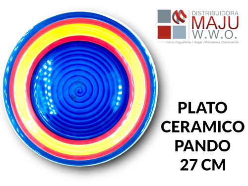 Plato Ceramico Pando De 27Cm Multi Colores