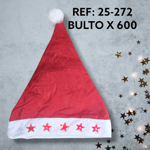 Gorro Navideño Diseño Clasico Con Estrellas