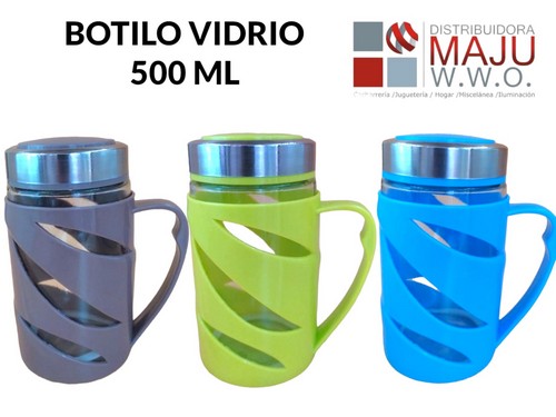Botilo En Vidrio Con Protector De Pasta Color