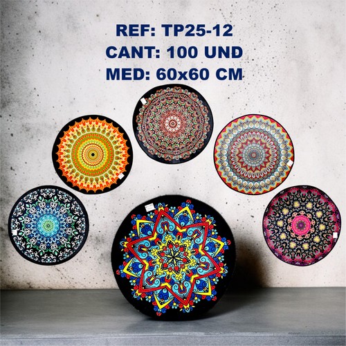 Tp25-12 Tapete Redondo 60X60 Cm Diseños Ma