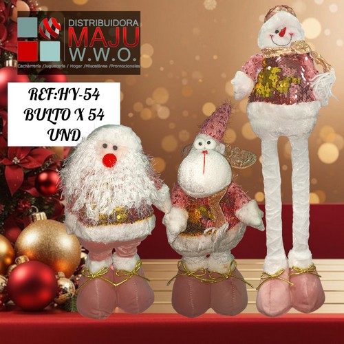 Mu?Eco De Navidad Surtidos Rosa De 30X20Cm