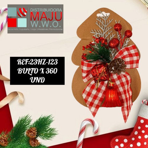 Corbatin Decorativo Bolas Rojas Navidad